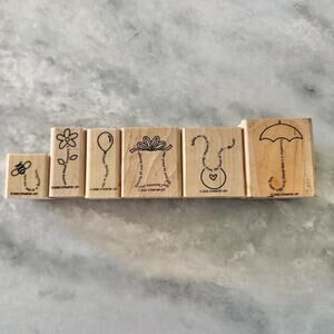 RETIRED Stampin' Up! 2002 VINTAGE The Fine Print Set Of 6 EUC